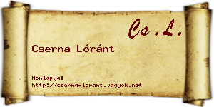 Cserna Lóránt névjegykártya