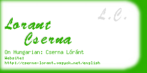 lorant cserna business card