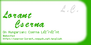 lorant cserna business card